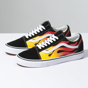 Vans Bayan Spor Ayakkabı Flame Old Skool Siyah/Beyaz Türkiye | 86031-158